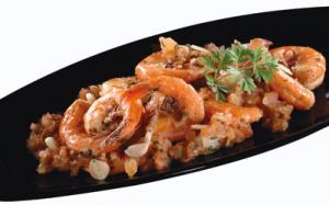 Imagen Camarones al ajillo junto con mariscos