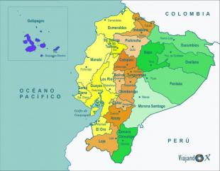mapa del Ecuador con sus provincias y capitales