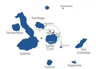 Itinerario B Crucero Galápagos Sur 4 días 
